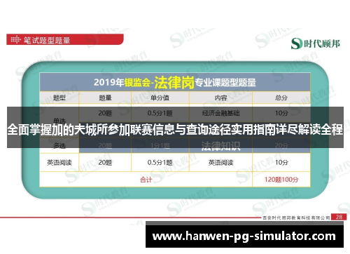 全面掌握加的夫城所参加联赛信息与查询途径实用指南详尽解读全程